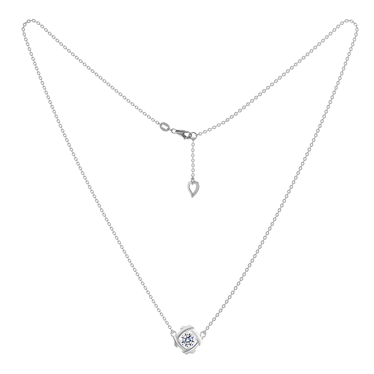 Dây liền mặt đính đá CZ vàng 14K Fullnest 3C