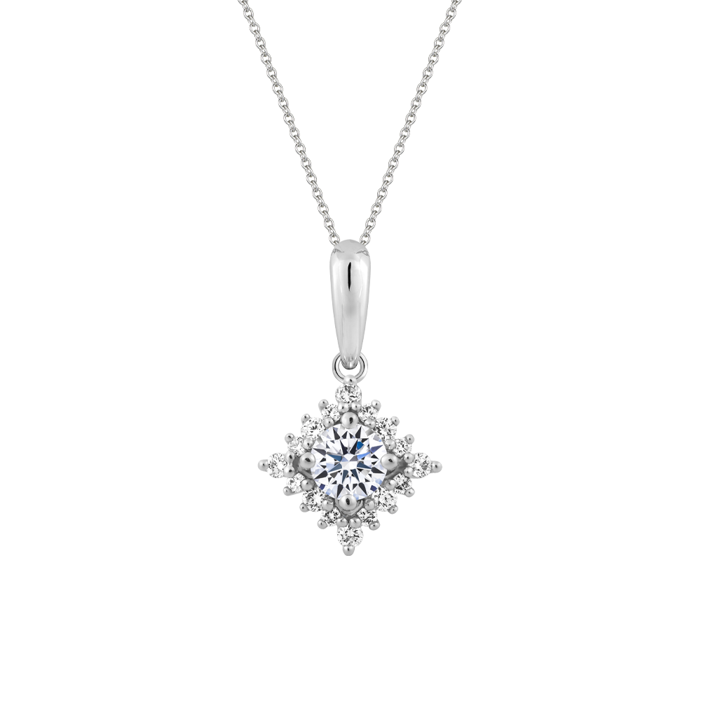 Mặt kim cương 8 Hearts & Arrows vàng 14K Oriflame H&A 2C