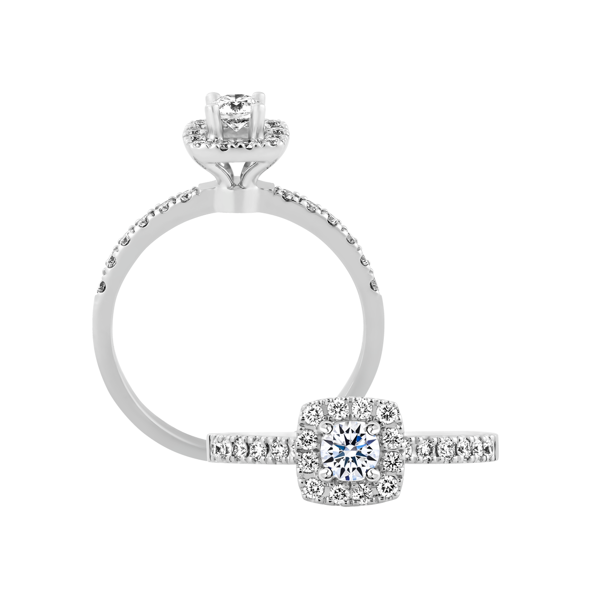 Nhẫn nữ kim cương viên vàng 14K Soledad RD 2C