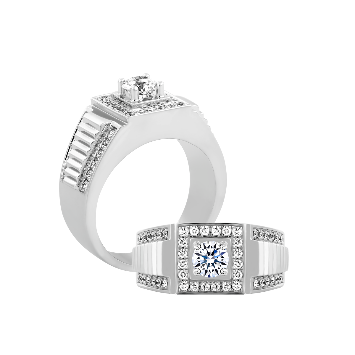 Ổ nhẫn nam kim cương tấm vàng 14K Ralphnize 5C W