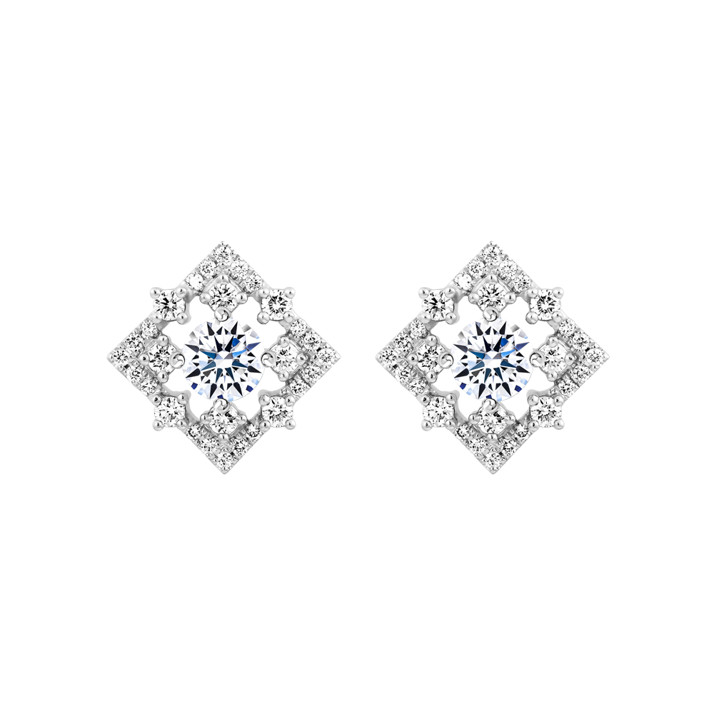 Hoa tai kim cương tấm vàng 14K Flashy 2C