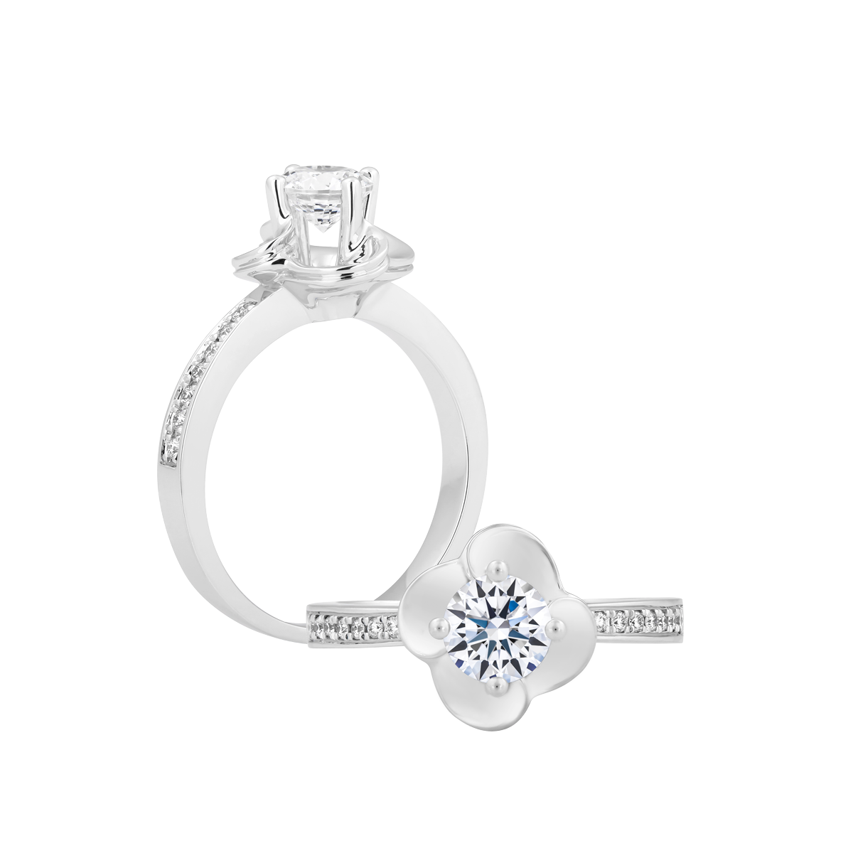 Nhẫn nữ kim cương tấm vàng 14K Vince 2C