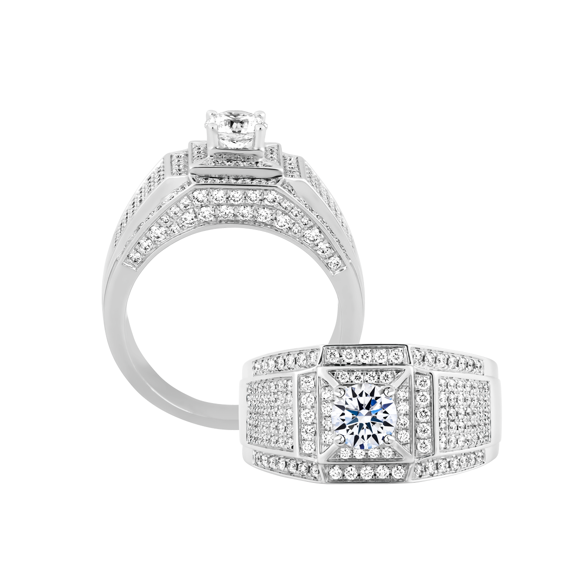 Ổ nhẫn nam kim cương tấm vàng 14K Galvin 5C W
