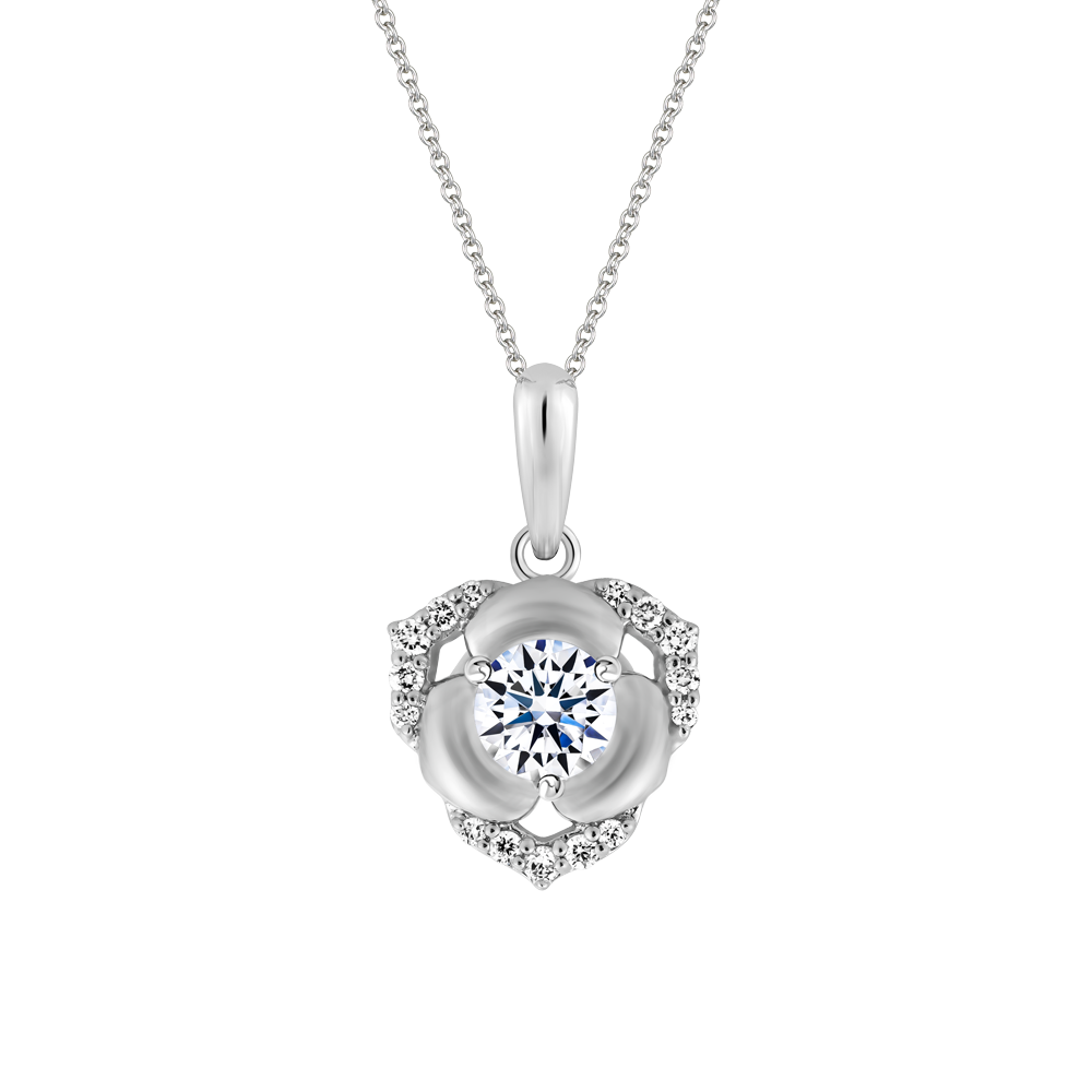 Mặt kim cương 8 Hearts & Arrows vàng 14K Rosace H&A 3C