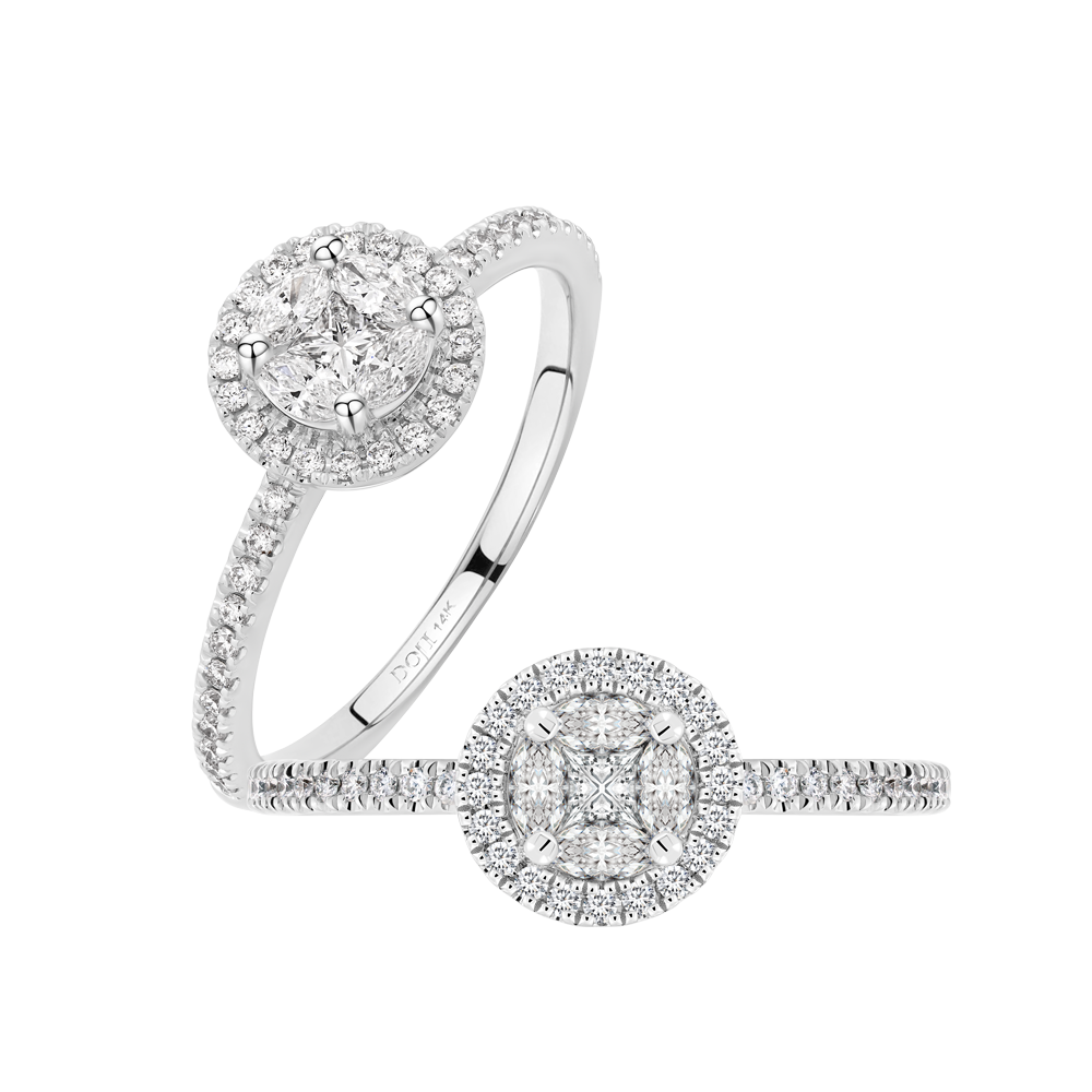 Nhẫn nữ kim cương viên vàng 14K Jena A499 TD