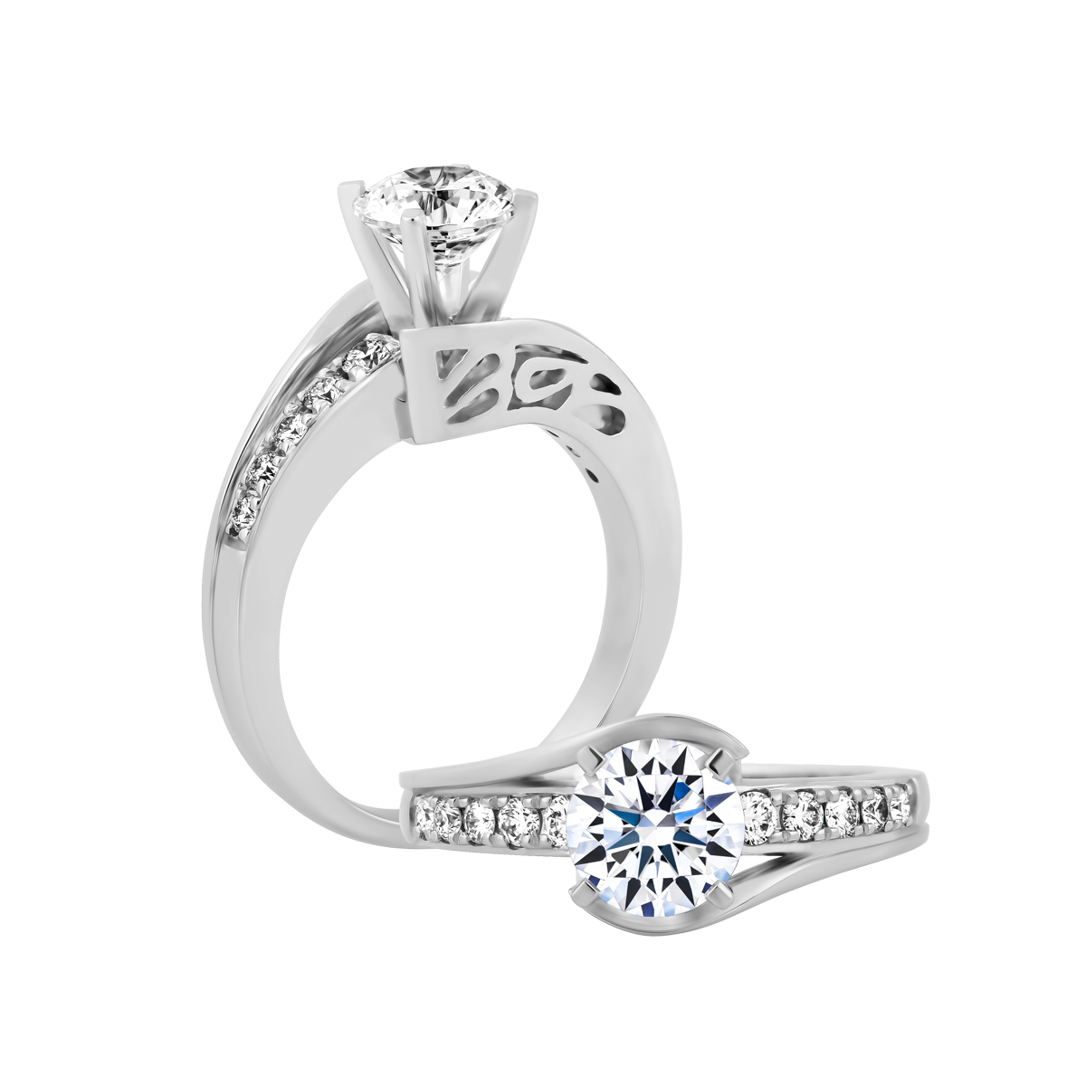 Nhẫn nữ kim cương tấm vàng 14K Gnarly 3C