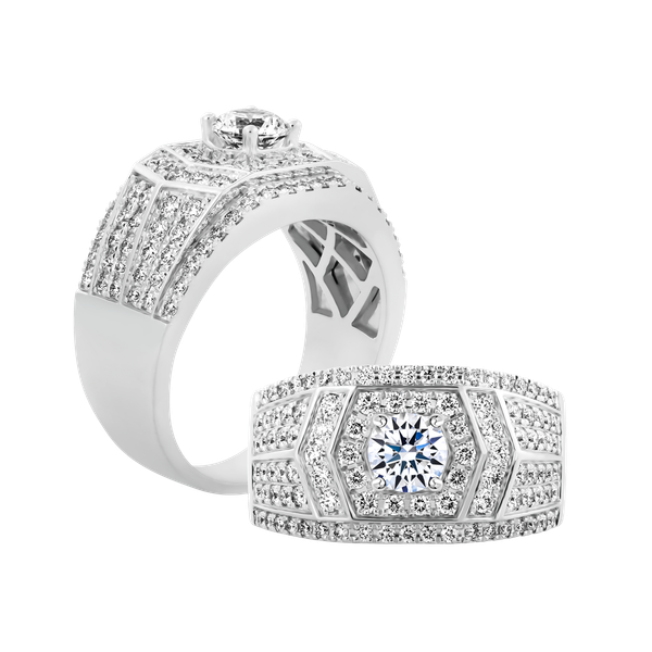 Nhẫn nam kim cương tấm vàng 14K Elmer 5C W