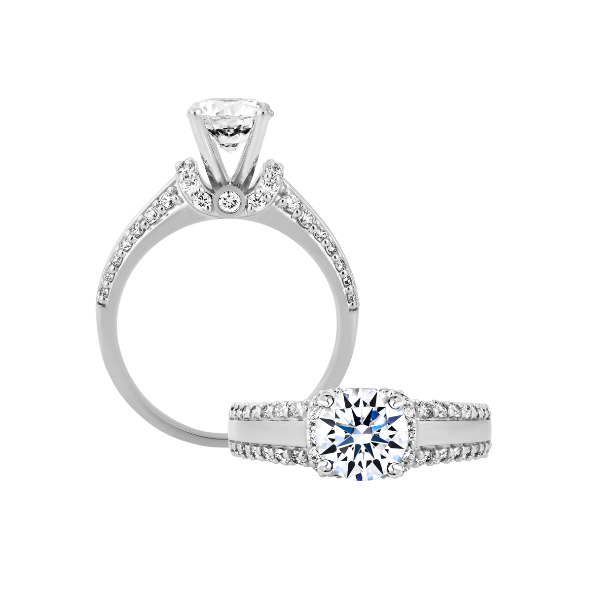 Nhẫn nữ kim cương tấm vàng 14K Admiring 1CT