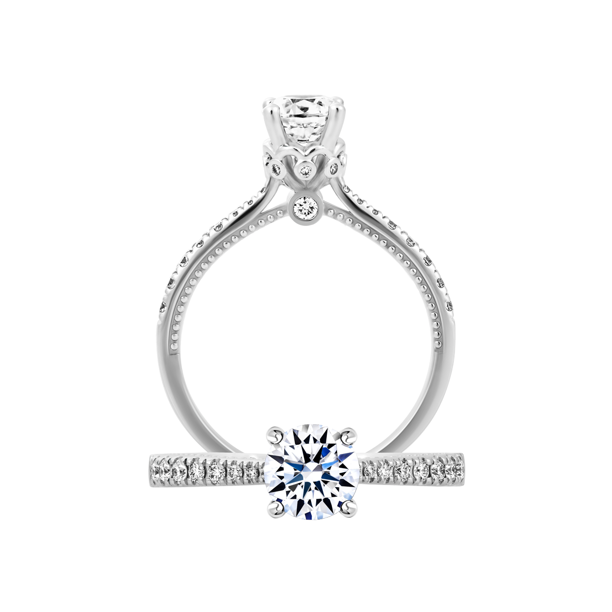 Ổ nhẫn nữ kim cương tấm vàng 14K Dignified 5C