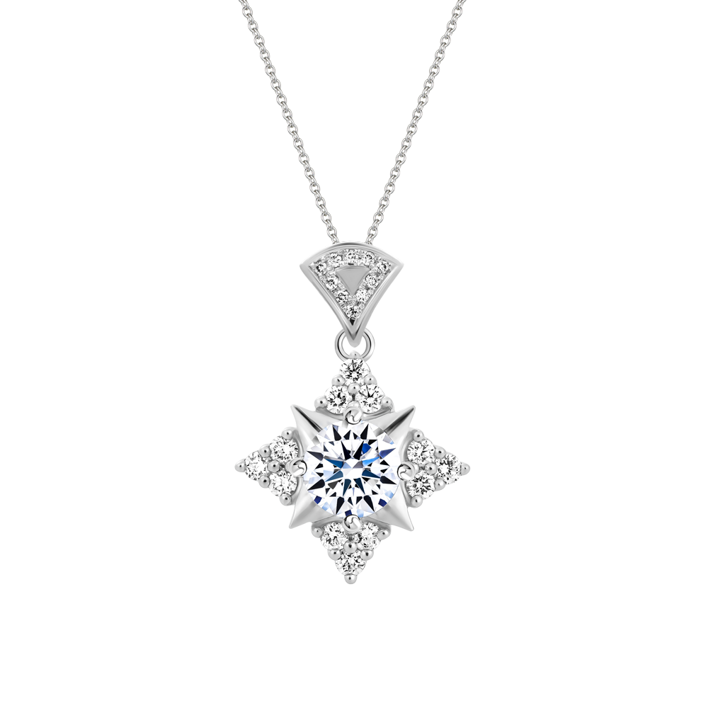 Mặt kim cương 8 Hearts & Arrows vàng 14K Floressa H&A 2C