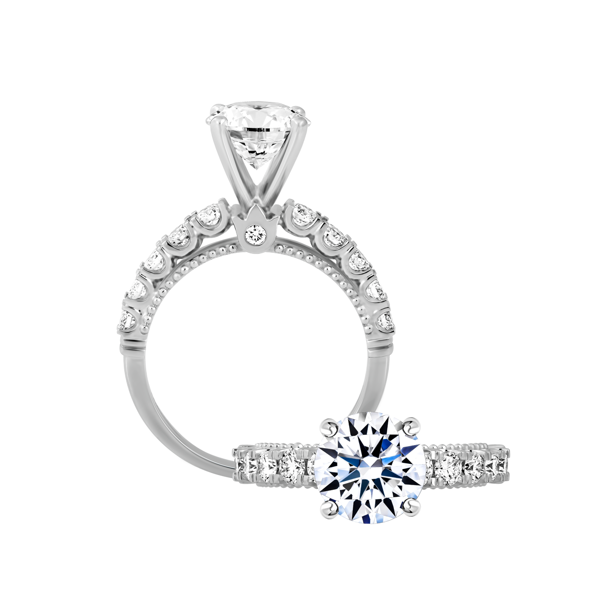 Nhẫn nữ kim cương tấm vàng 18K Expertive 1.5CT