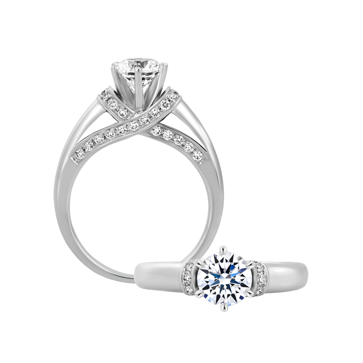 Nhẫn nữ kim cương tấm vàng 14K Chalky 1CT