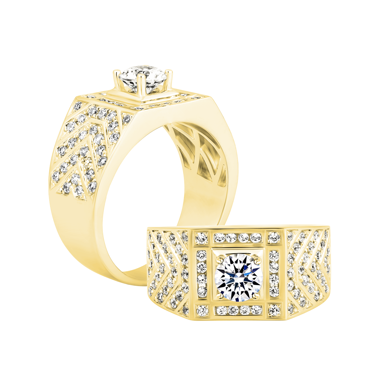 Nhẫn nam đính đá CZ vàng 10K Genesis 5C Y