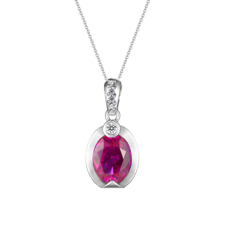 Mặt đính đá màu Ruby vàng 10K Lusita S.Rub