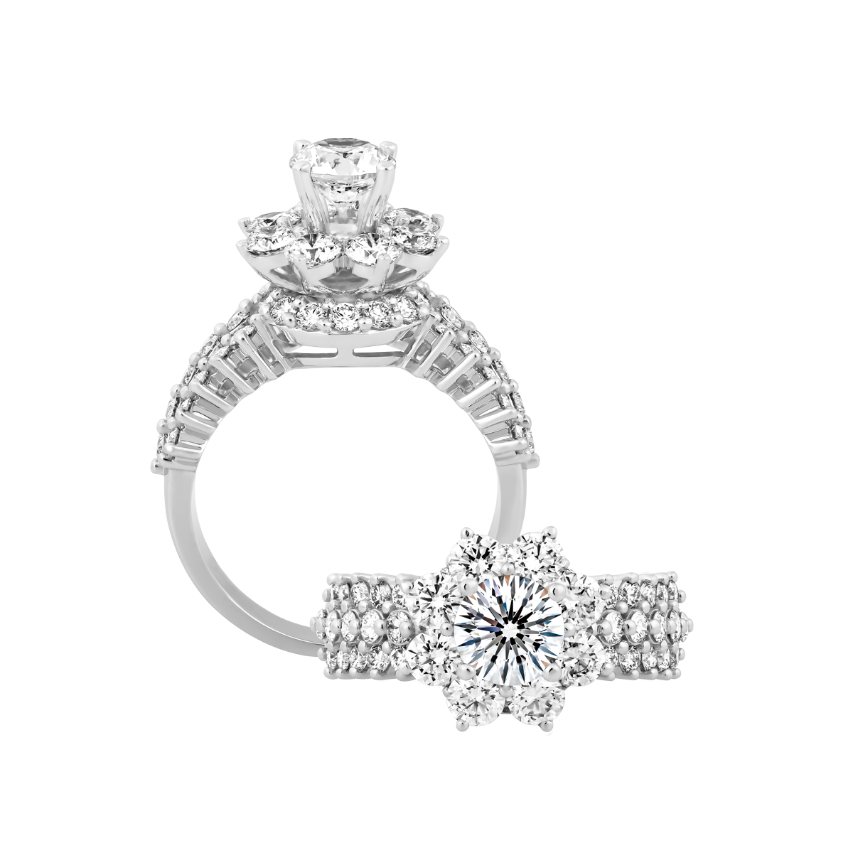Ổ nhẫn nữ kim cương tấm vàng 14K Bellamy N 1CT