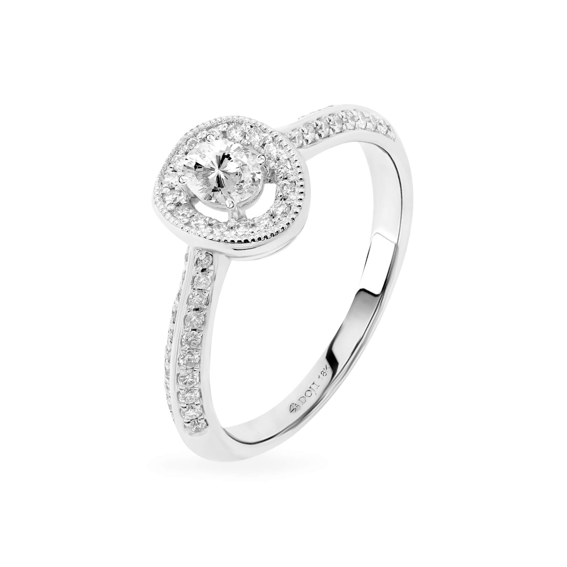 Nhẫn nữ kim cương viên vàng 18K Jena A022 TD