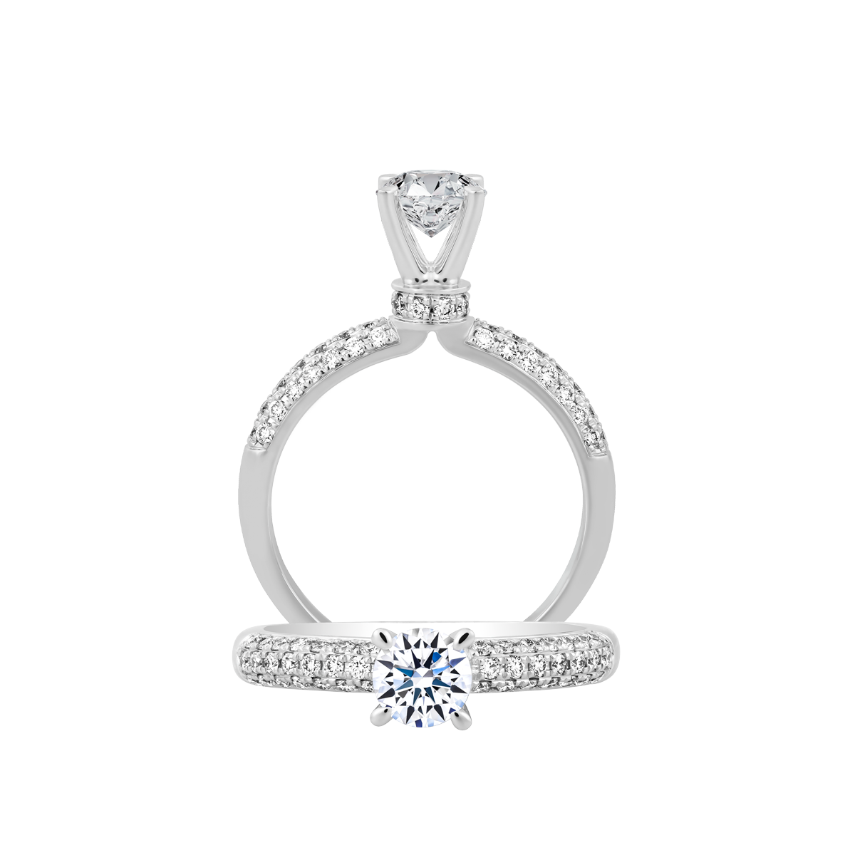 Ổ nhẫn nữ kim cương tấm vàng 14K Callias 5C