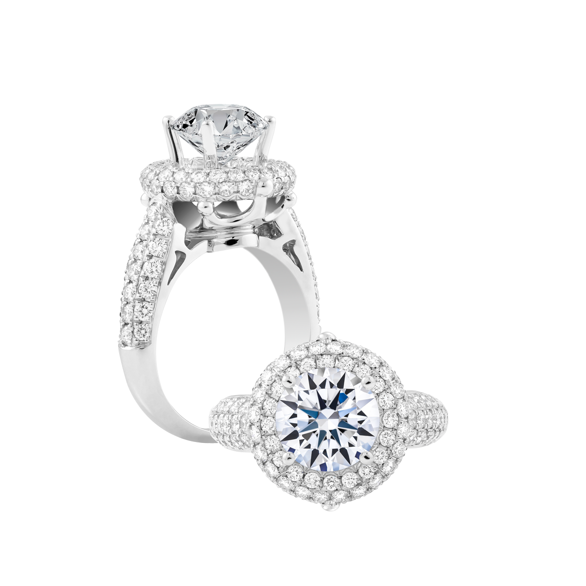 Nhẫn nữ kim cương tấm vàng 14K Vania 1.5CT