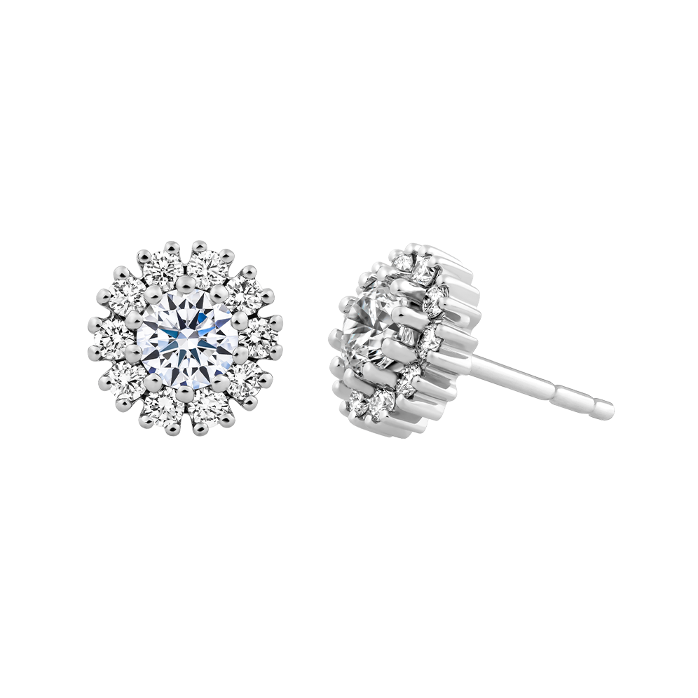 Hoa tai đính đá CZ vàng 14K Snowflower N 2C