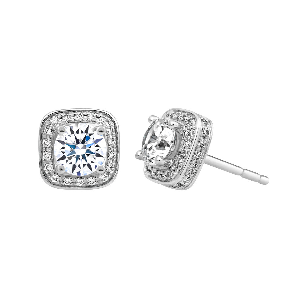 Hoa tai kim cương tấm platinum 950 Marquis N 2C