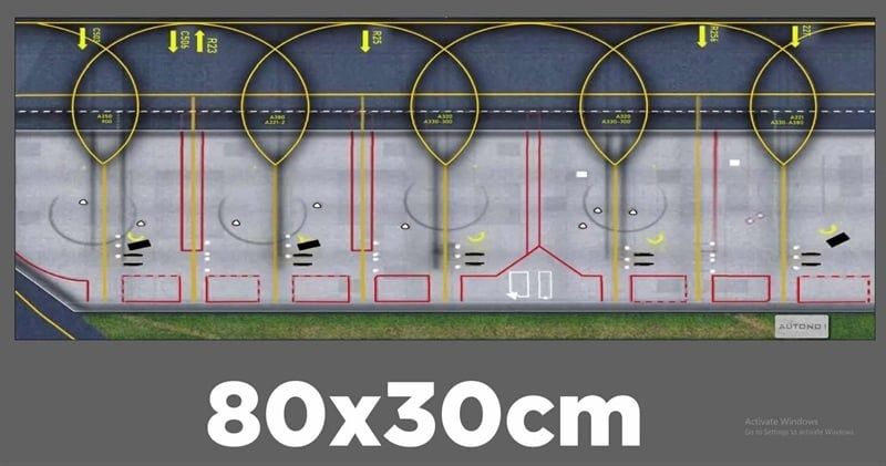 Phụ kiện thảm sa bàn chống trượt mô phỏng bãi đáp, sân bay kích thước 90x40cm 3mm cho mô hình máy bay Autono1 PT001