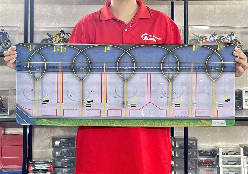 Phụ kiện thảm sa bàn chống trượt mô phỏng bãi đáp, sân bay kích thước 90x40cm 3mm cho mô hình máy bay Autono1 PT001