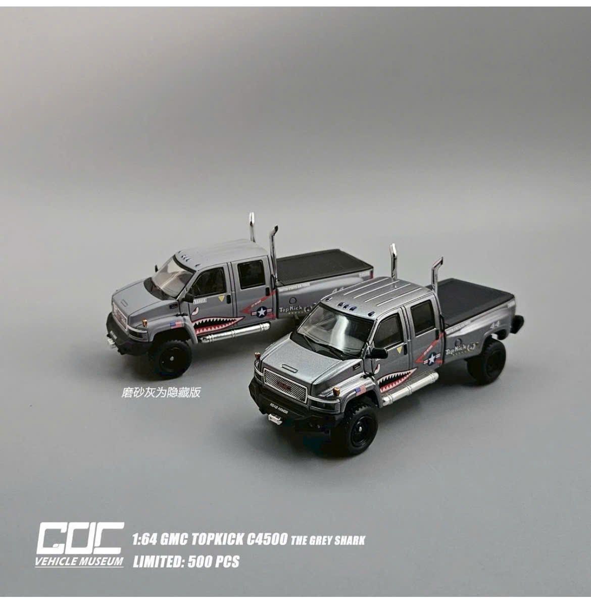 Mô hình xe bán tải GMC topkick C45000 the grey shark limited 500pcs tỉ lệ 1:64 GOC model OT64469