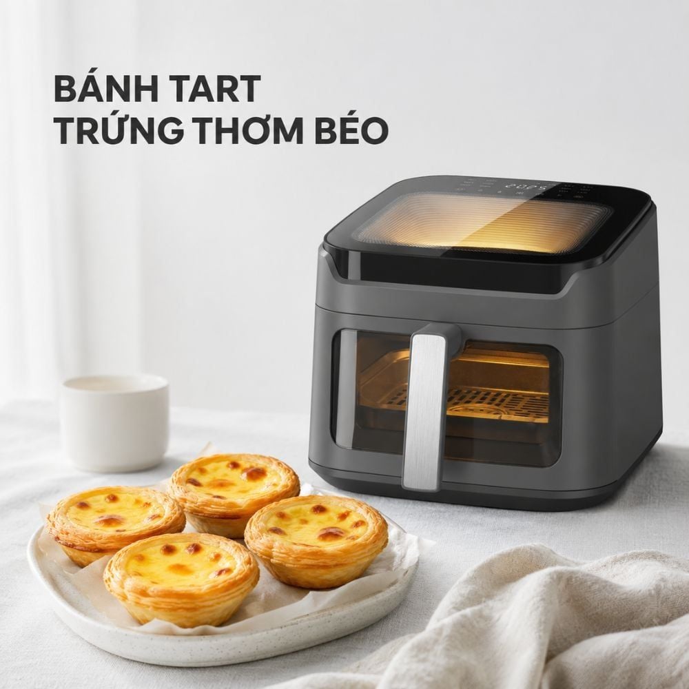 Hình ảnh chi tiết: Nồi chiên không dầu Mishio MK473 7L – Quan sát món ngon qua cửa kính