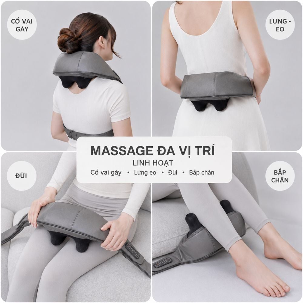 Hình ảnh chi tiết: Máy massage cổ vay gáy 6D Kachi MK395 mô phỏng bàn tay người, chạy pin không dây tiện lợi