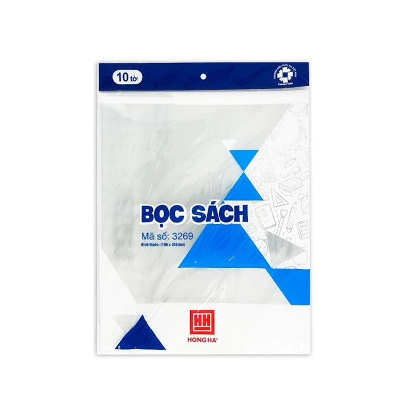 Bọc sách nylon Hồng Hà (190x265mm) phù hợp cho các sách giao khoa và vở viết 3269