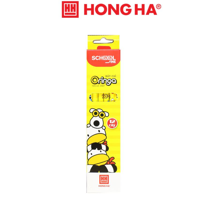 Bộ 12 bút chì Oringa 2B có kèm đầu tẩy Hồng Hà - 3507