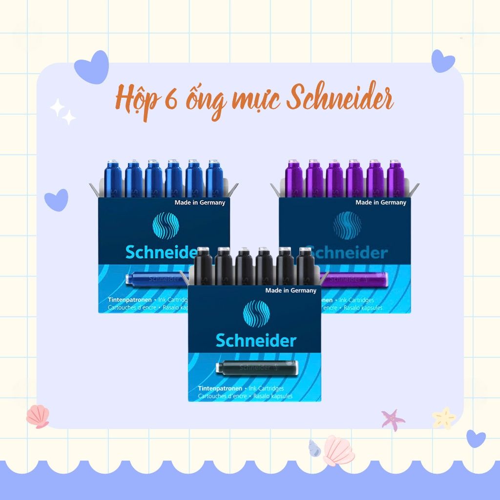 Hộp 6 ống mực dùng cho bút máy Schneider
