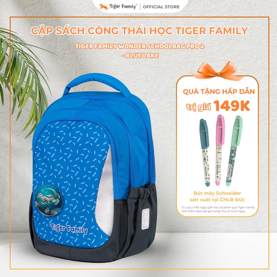 Cặp Sách Công Thái Học Tiger Family Wonder Schoolbag Pro 2 - Blue Lake - Tiger Family TGWD-001A