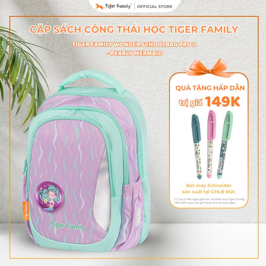 Cặp Sách Công Thái Học Tiger Family Wonder Schoolbag Pro 2 - Pearly Mermaid - Tiger Family TGWD-003A