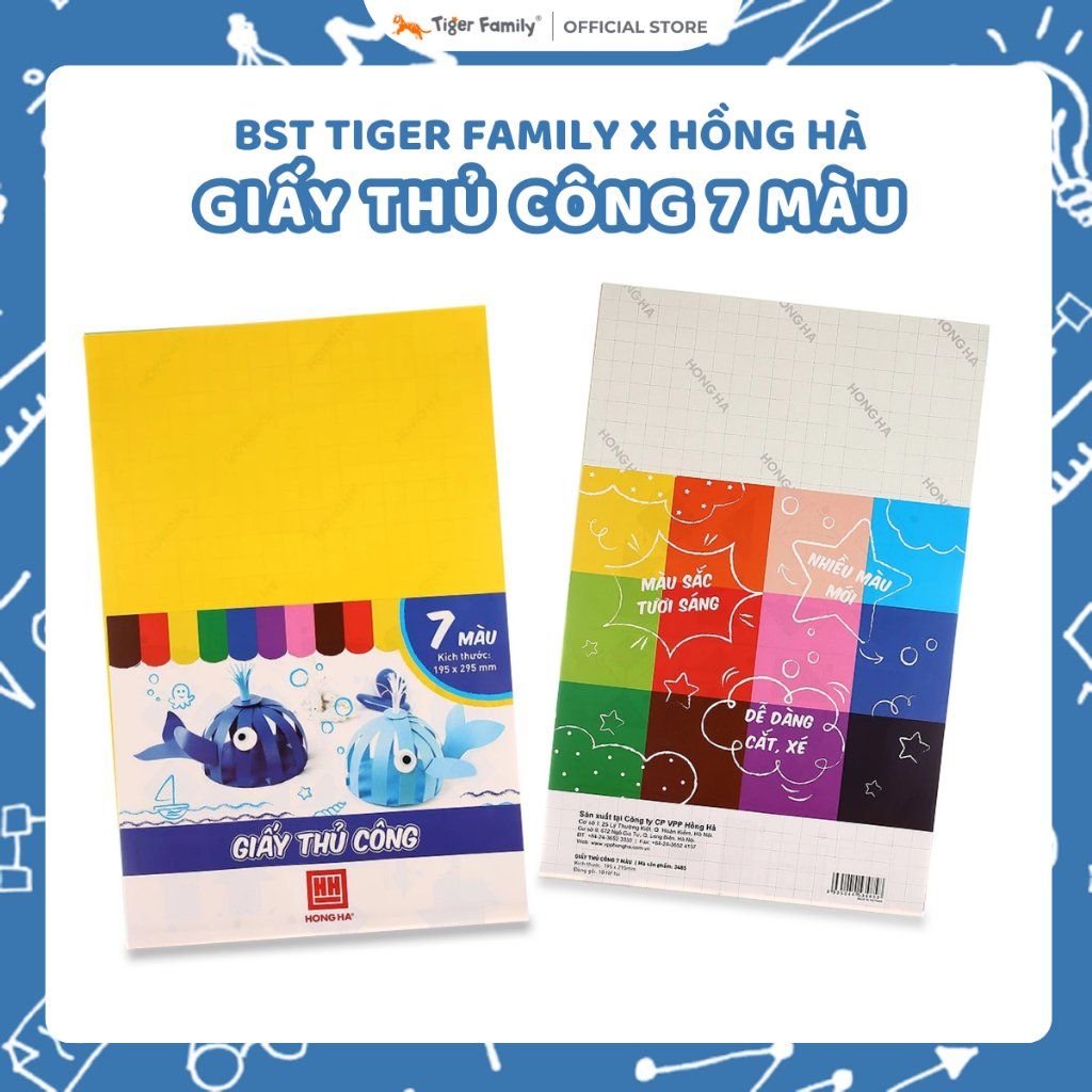 Giấy thủ công Hồng Hà 3485 dành cho học sinh tiểu học cắt dán hình thủ công
