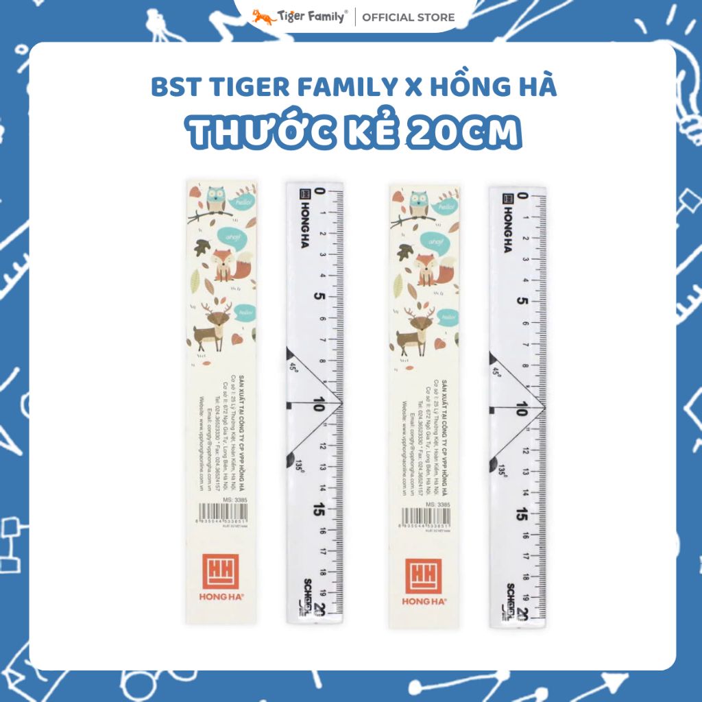 Thước kẻ Hồng Hà vạch thước rõ ràng độ chính xác cao chất liệu nhựa cao cấp, an toàn với sức khỏe, có độ bền cao 3385