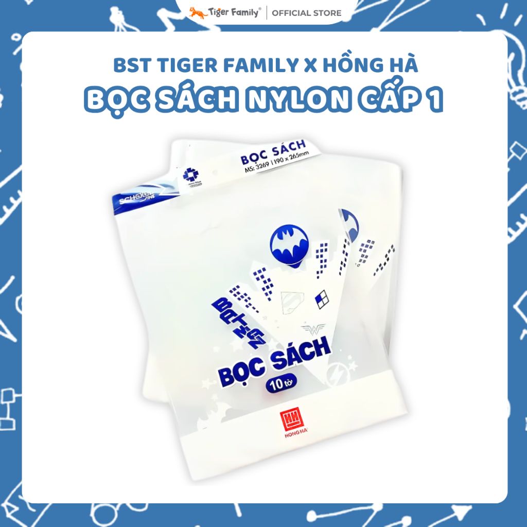 Bọc sách nylon Hồng Hà (190x265mm) phù hợp cho các sách giao khoa và vở viết 3269