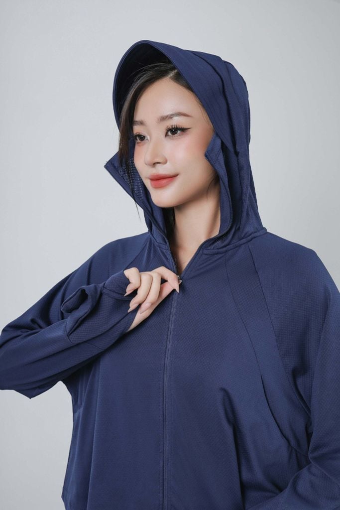 FCN001 - Áo khoác chống nắng cao cấp dáng lửng cánh dơi có mũ - PANTIO