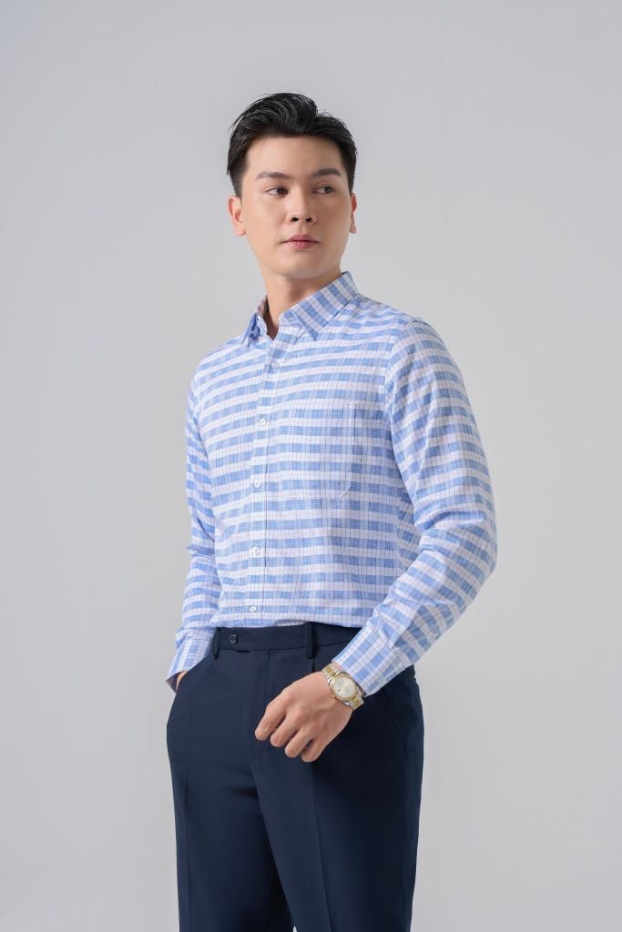 Sơ mi nam dài tay May 10 form RegularFit mã 010124239 AK602