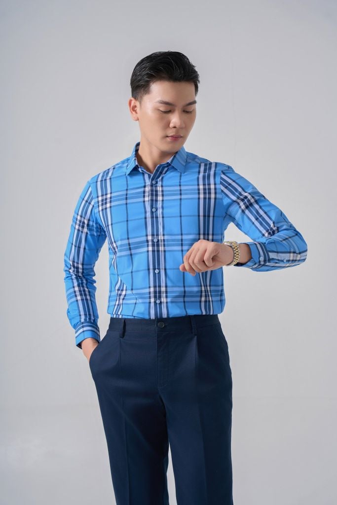 Sơ mi nam dài tay May 10 form SlimFit mã 010124248ĐT AK570