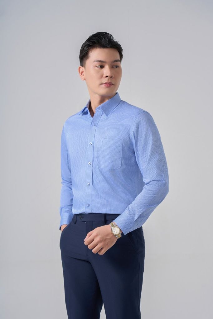 Sơ mi nam dài tay May 10 form RegularFit mã 010124292 AH348
