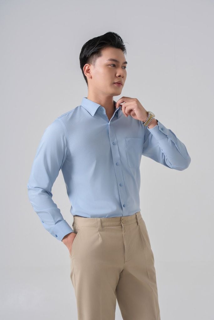 Sơ mi nam dài tay May 10 form RegularFit mã 010124298 AK495