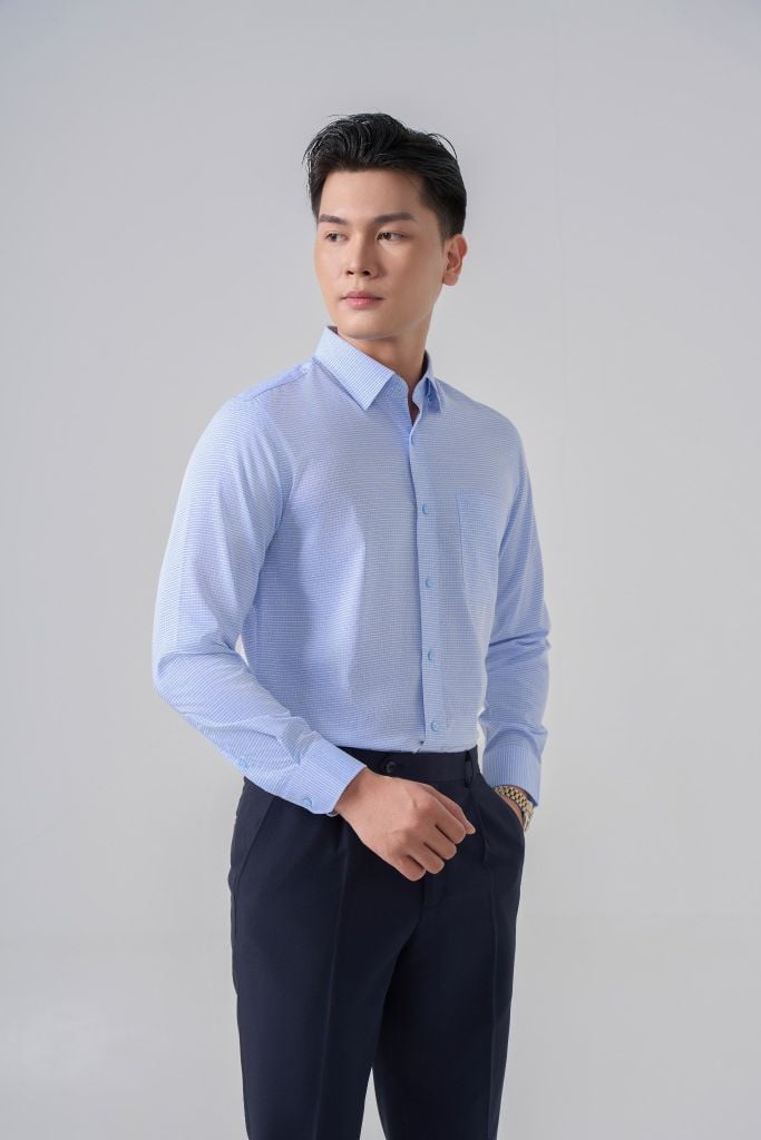 Sơ mi nam dài tay May 10 form RegularFit mã 010124298 AK539