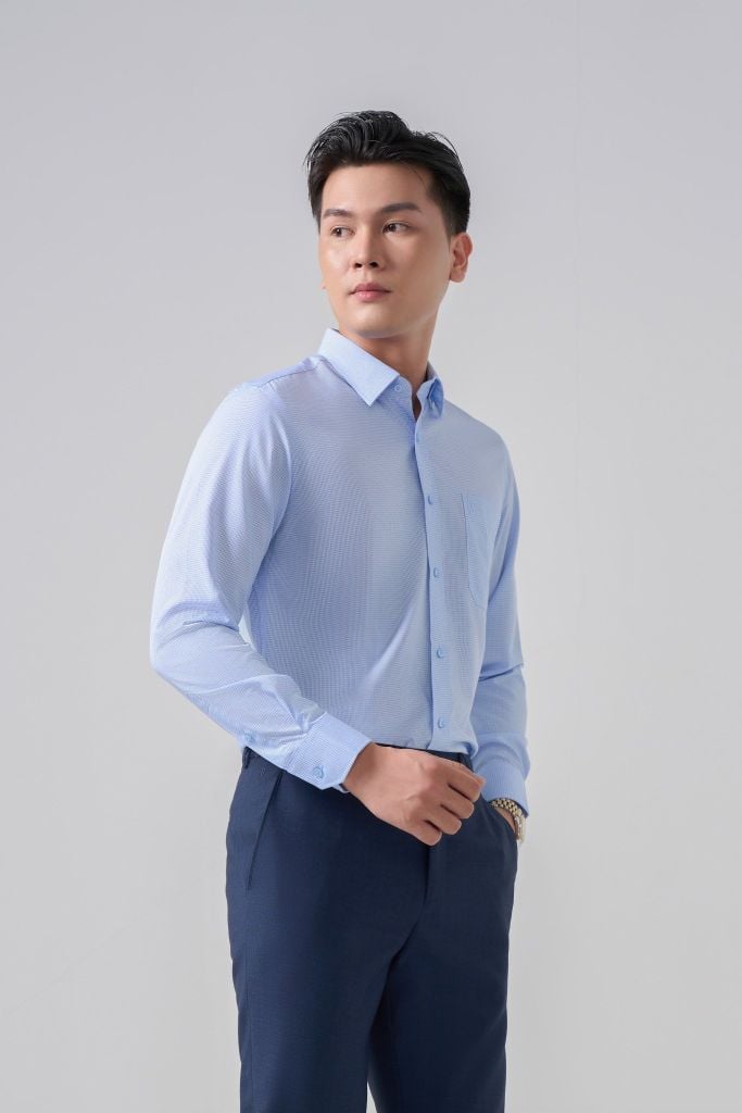 Sơ mi nam dài tay May 10 form RegularFit mã 010125009 AK593