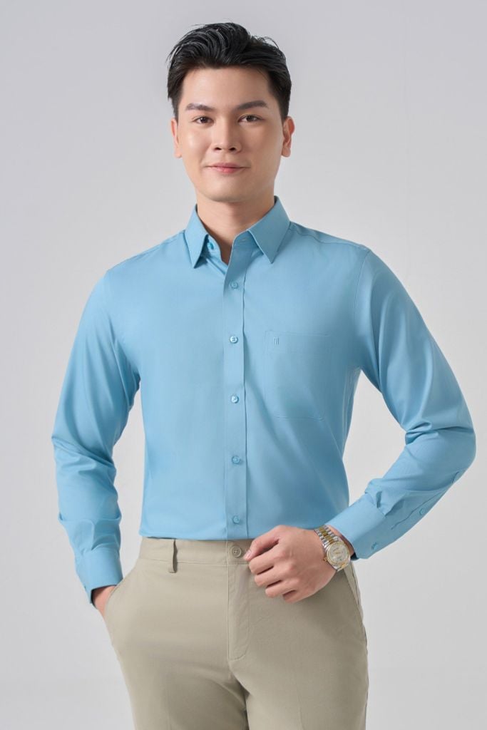 Sơ mi nam dài tay May 10 form Regular mã 010125087. AM149