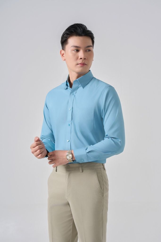 Sơ mi nam dài tay May 10 form Regular mã 010125087. AM149