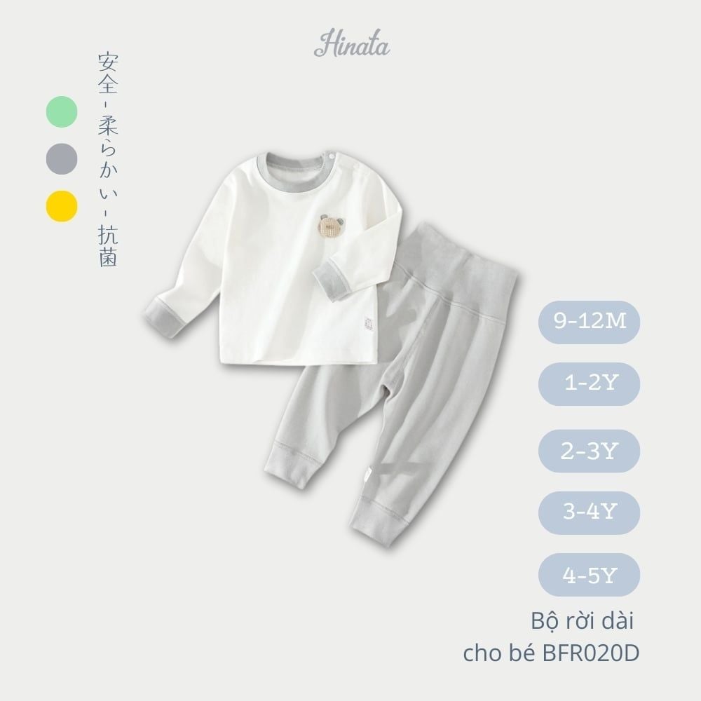 (03 Bộ) Bộ Rời Dài Tay Cho Bé Hinata BFR020D