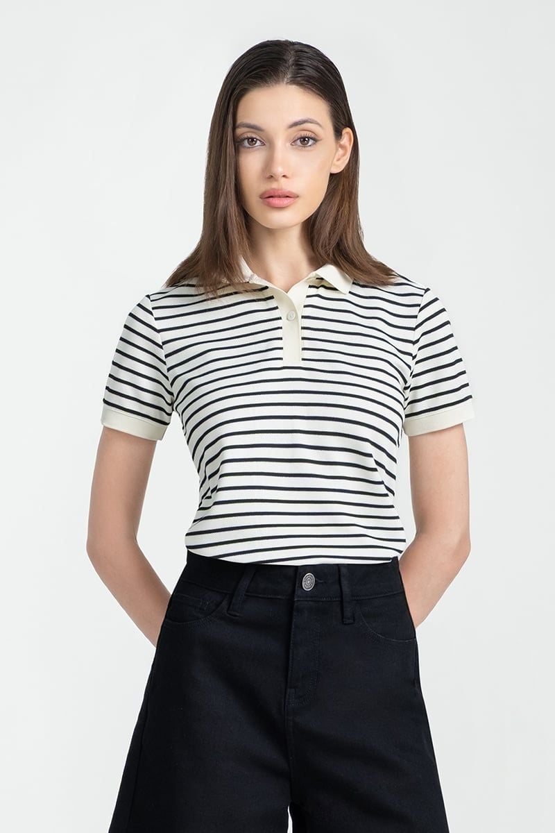 Áo Thun Polo Nữ Kẻ Sọc FWKS25SS07C