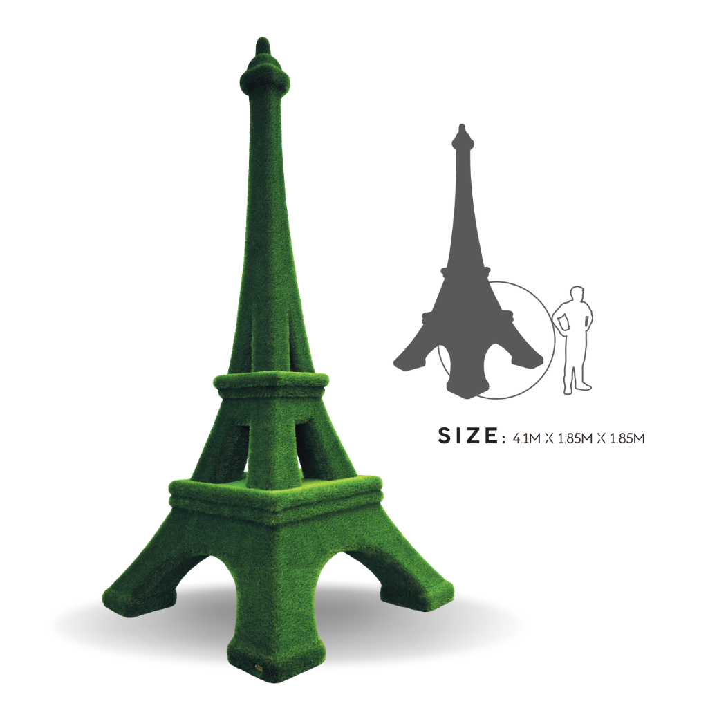 Mô hình TT, hình tháp Eiffel (T3-1197), 2,3h*2,3d*4,0w m
