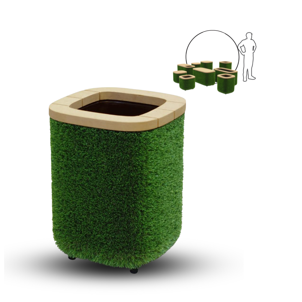 Mô hình TT, chậu hoa vuông vừa (T3-1257), 40h*40d*46w cm